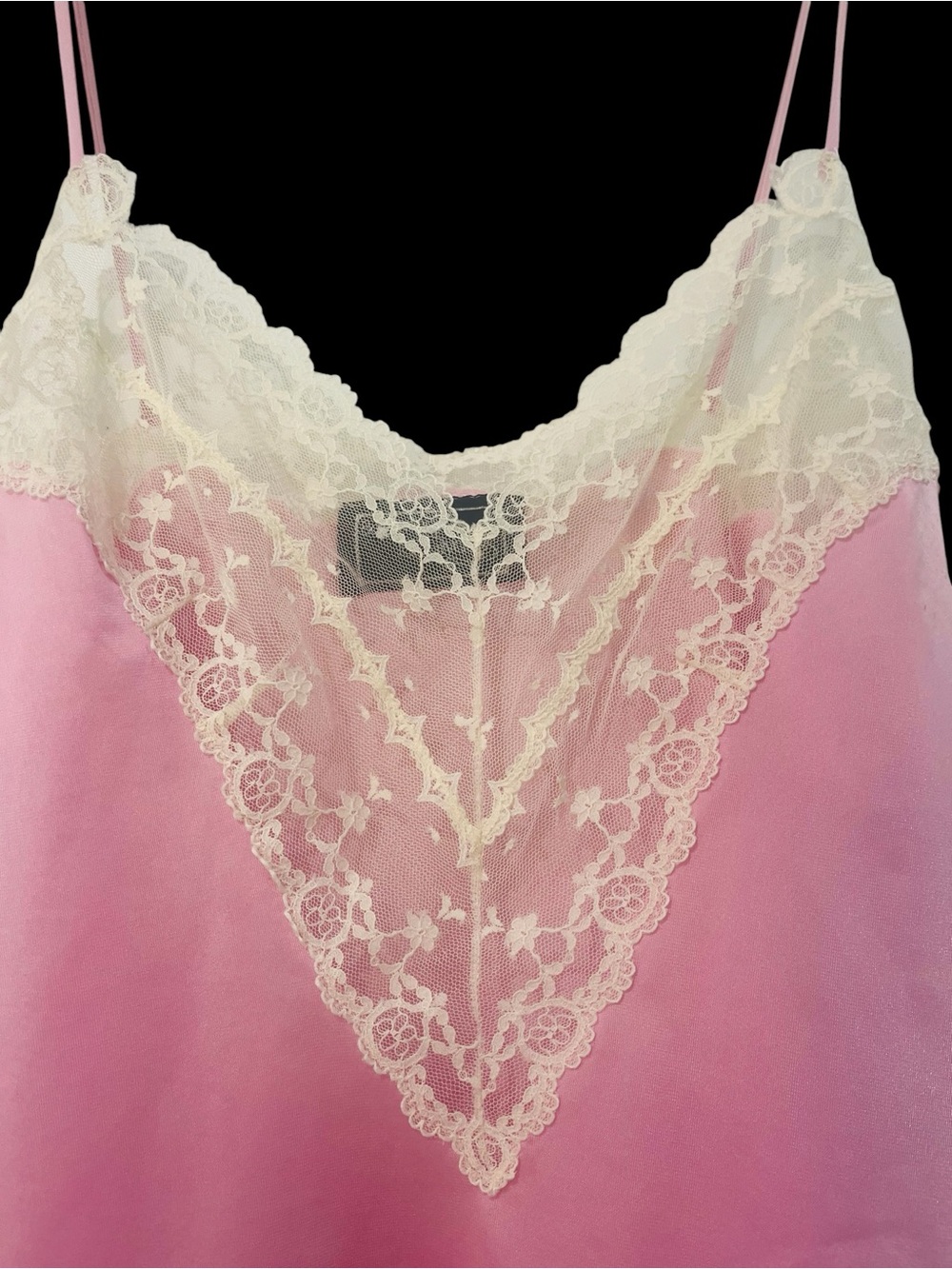 Set of Two Lace Trim Camisole Tops by Bob Mackie - Women's Intimates Size Large